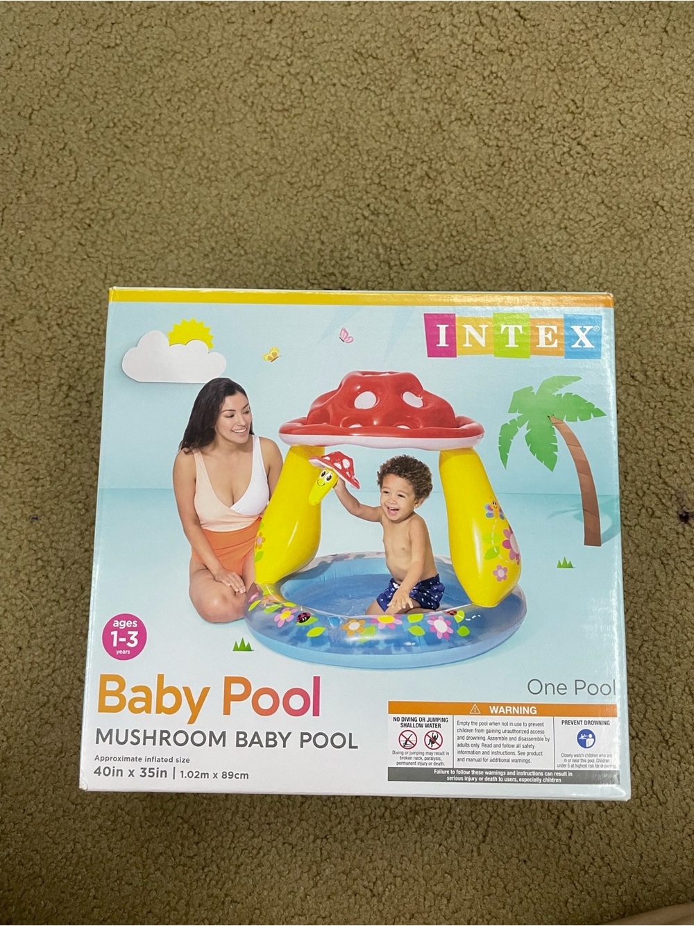 INTEX Yellow & Red Mushroom Baby Pool - Kids Toy